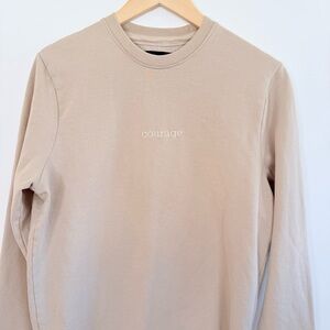 San Francisco Work Shirts Tan Crewneck COURAGE Embroidered Graphic Sweatshirt M